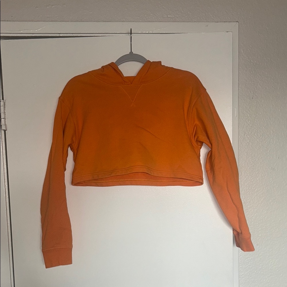 Orange Cropped Hoodie